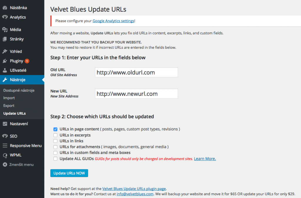 Velvet Blues Update URLs
